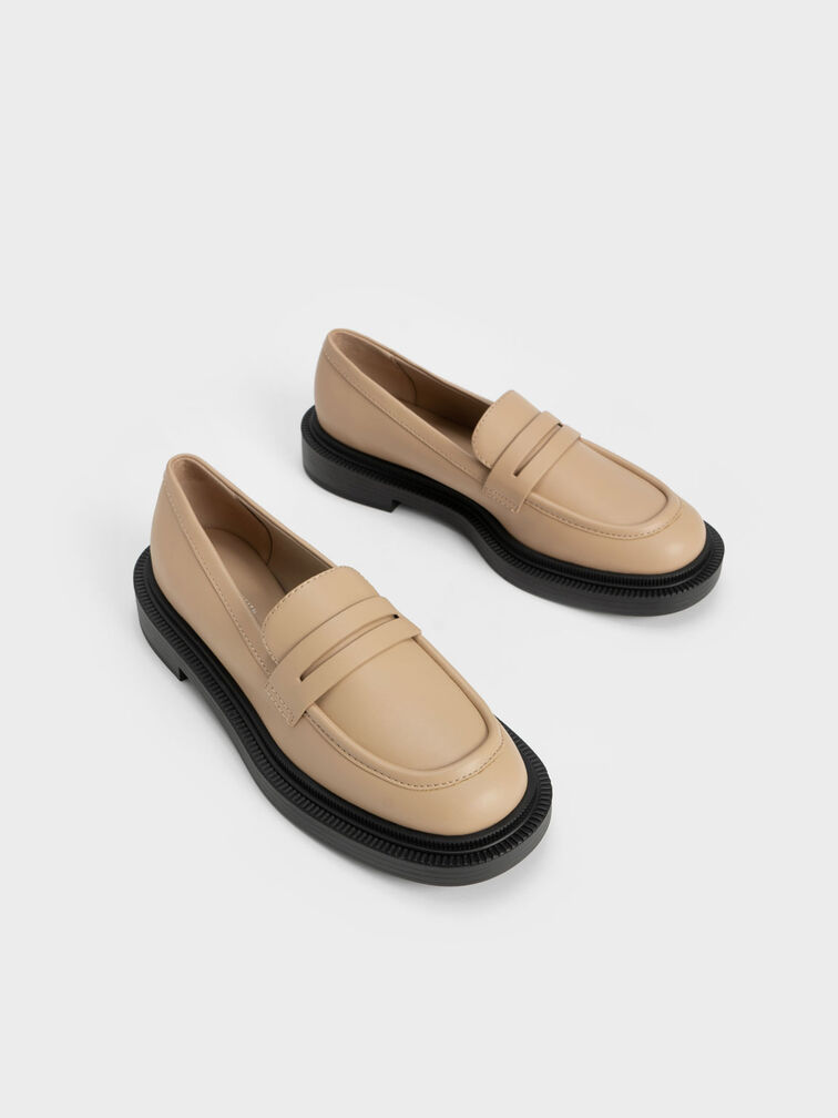 Classic Penny Loafers, Nude, hi-res