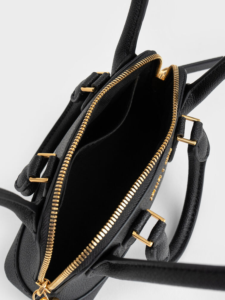 Harmonee Four Handle Handbag, Black, hi-res