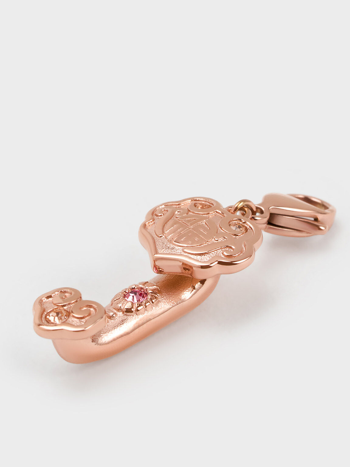 Traditional Phone Charm, Rose Gold, hi-res