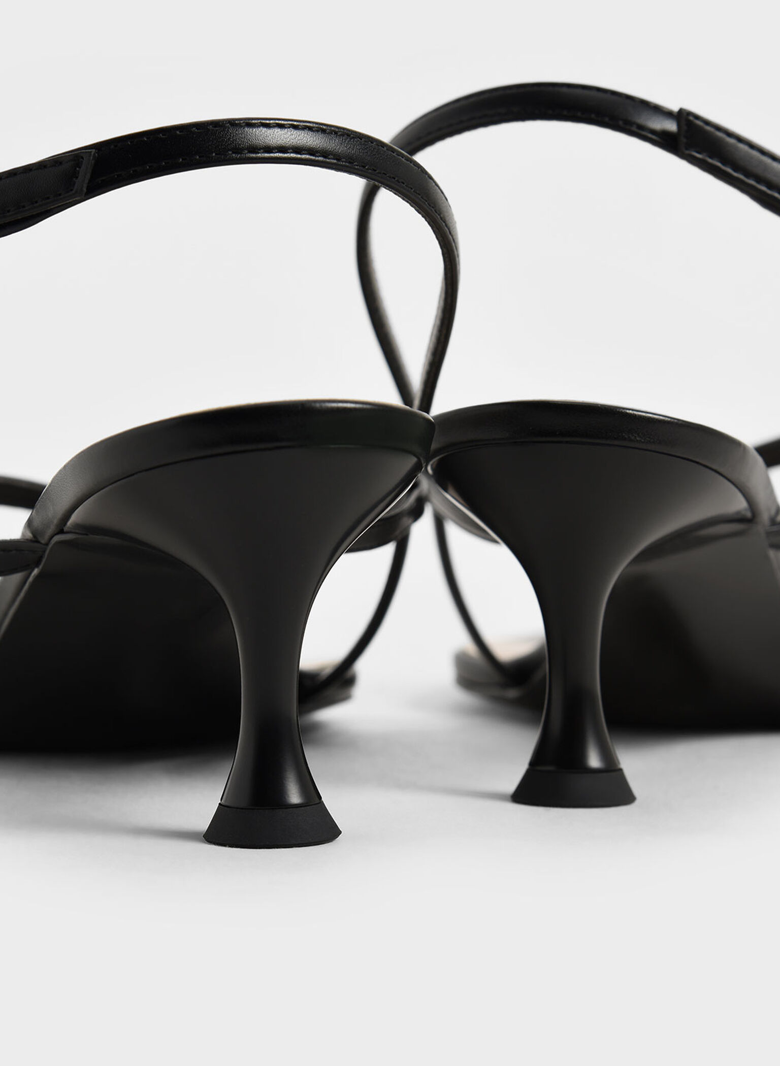 Slingback Thong Sandals, Black, hi-res