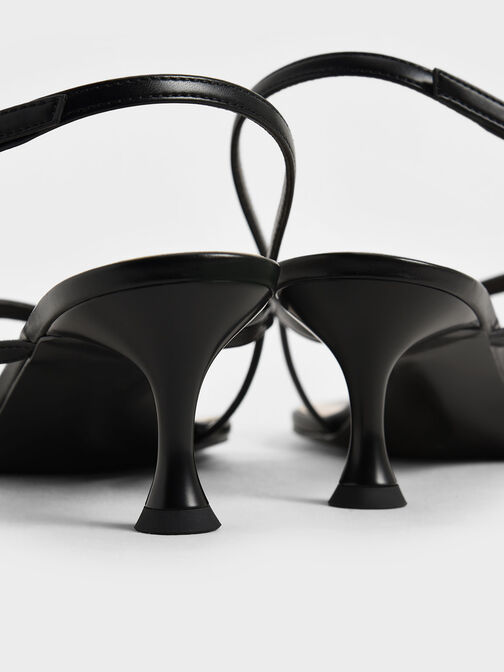 Slingback Thong Sandals, Black, hi-res