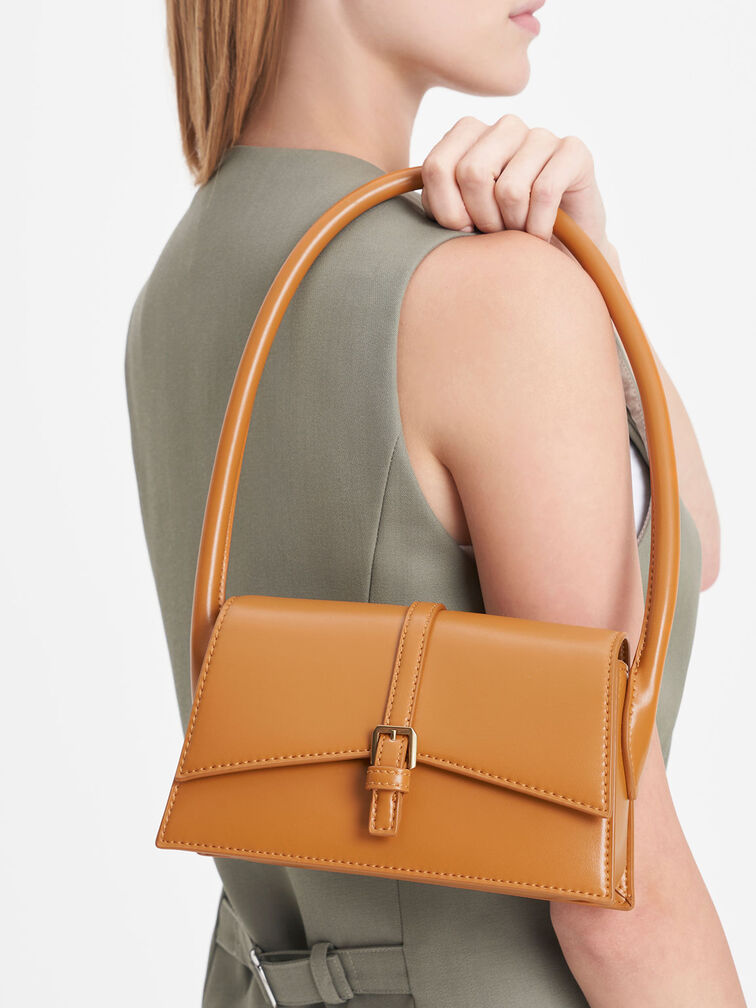 Annelise Belted Trapeze Bag, Orange, hi-res