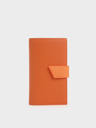 Snap Button Wallet, Orange, hi-res