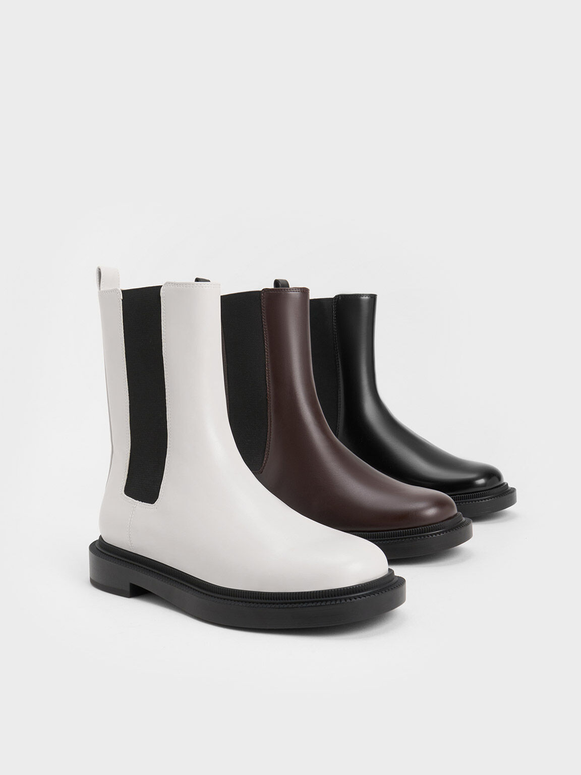 White Classic Chelsea Boots CHARLES KEITH SG