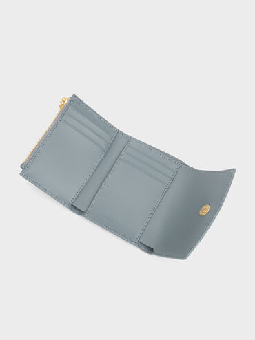 Briony Curved Flap Wallet, Smoky Blue, hi-res