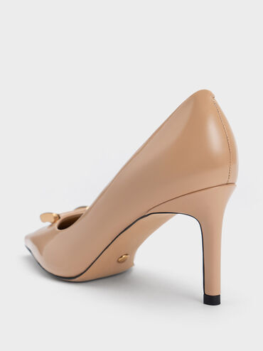 Gabine Patent Leather Tapered Pumps, Nude, hi-res