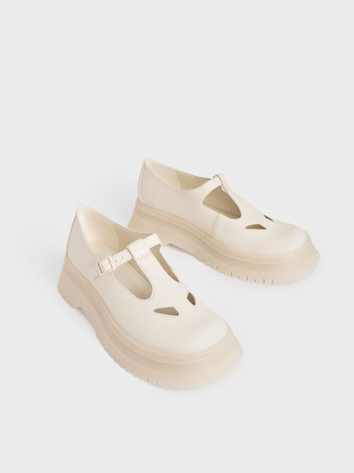 Cut-Out Buckled Mary Janes, Chalk, hi-res