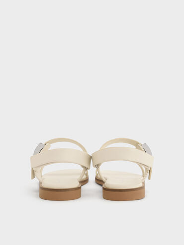 Girls' Yvette Double Strap Sandals, Chalk, hi-res