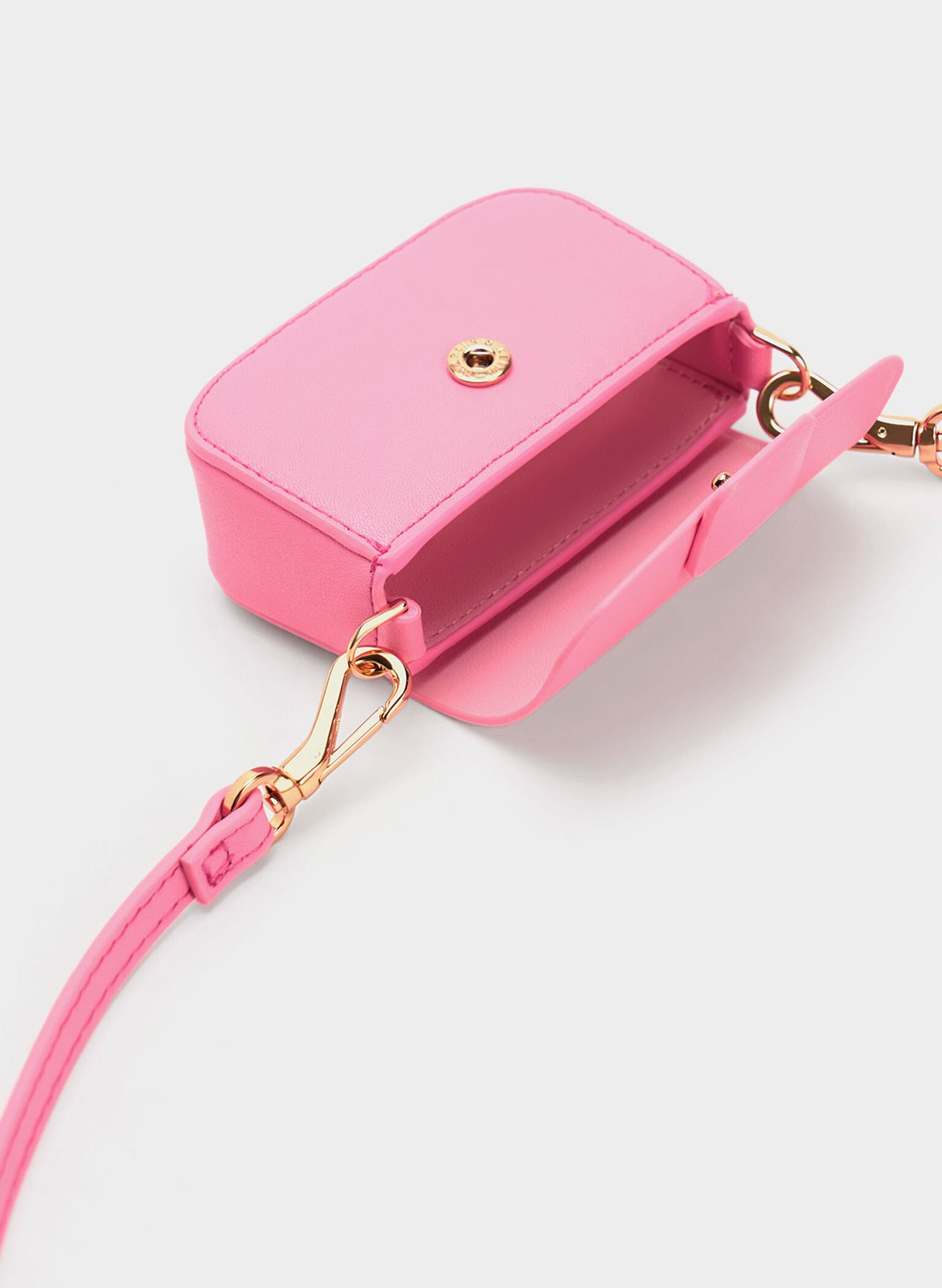 Pink Micro Koa Square Push-Lock Bag - CHARLES & KEITH US