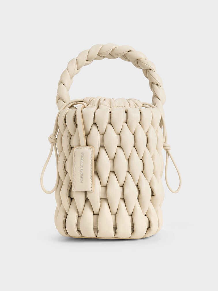 Bolso bombonera tejido Bia, Beige, hi-res