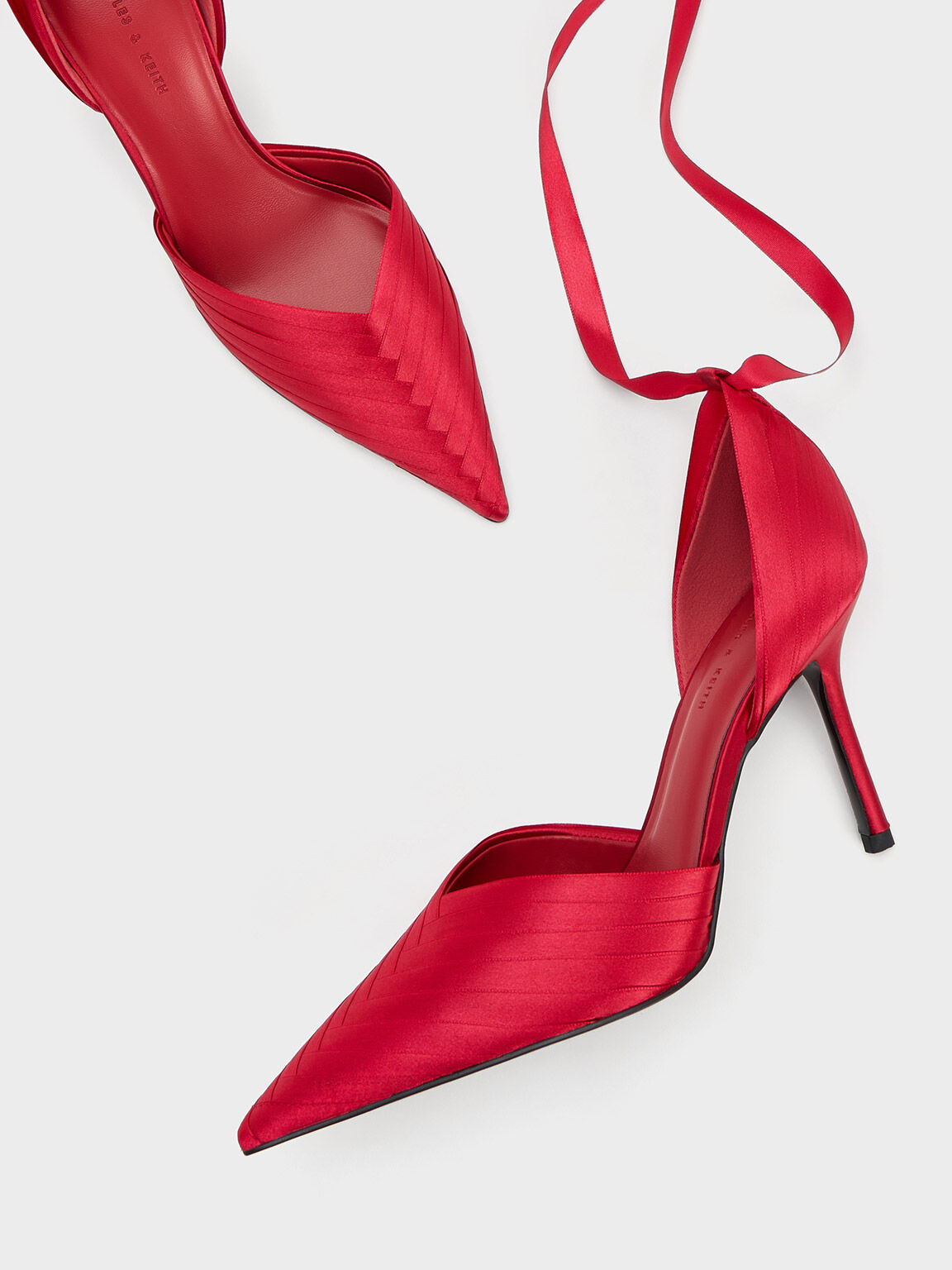Tie-Around D'Orsay Pumps, Red, hi-res