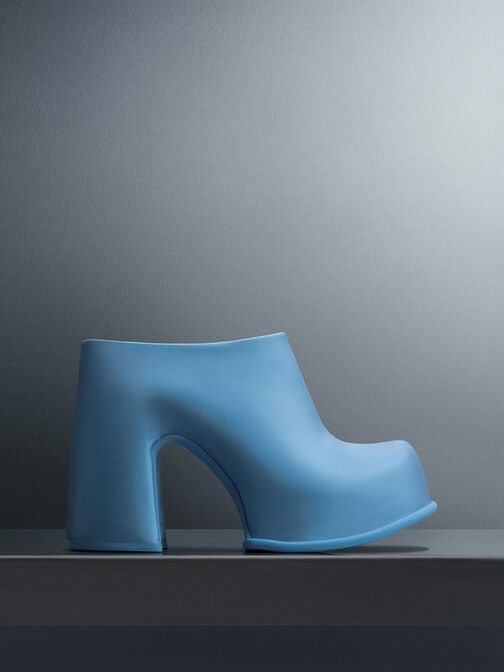 Pixie Platform Mules, Blue, hi-res