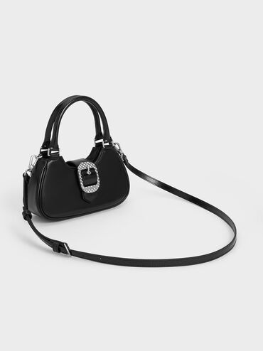 Avis Belted Top Handle Bag, Noir, hi-res