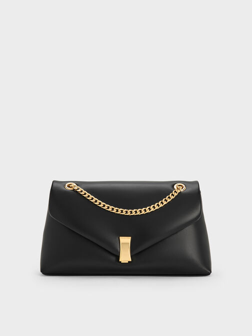 Lilibet Metallic-Accent Chain-Strap Bag, Black, hi-res