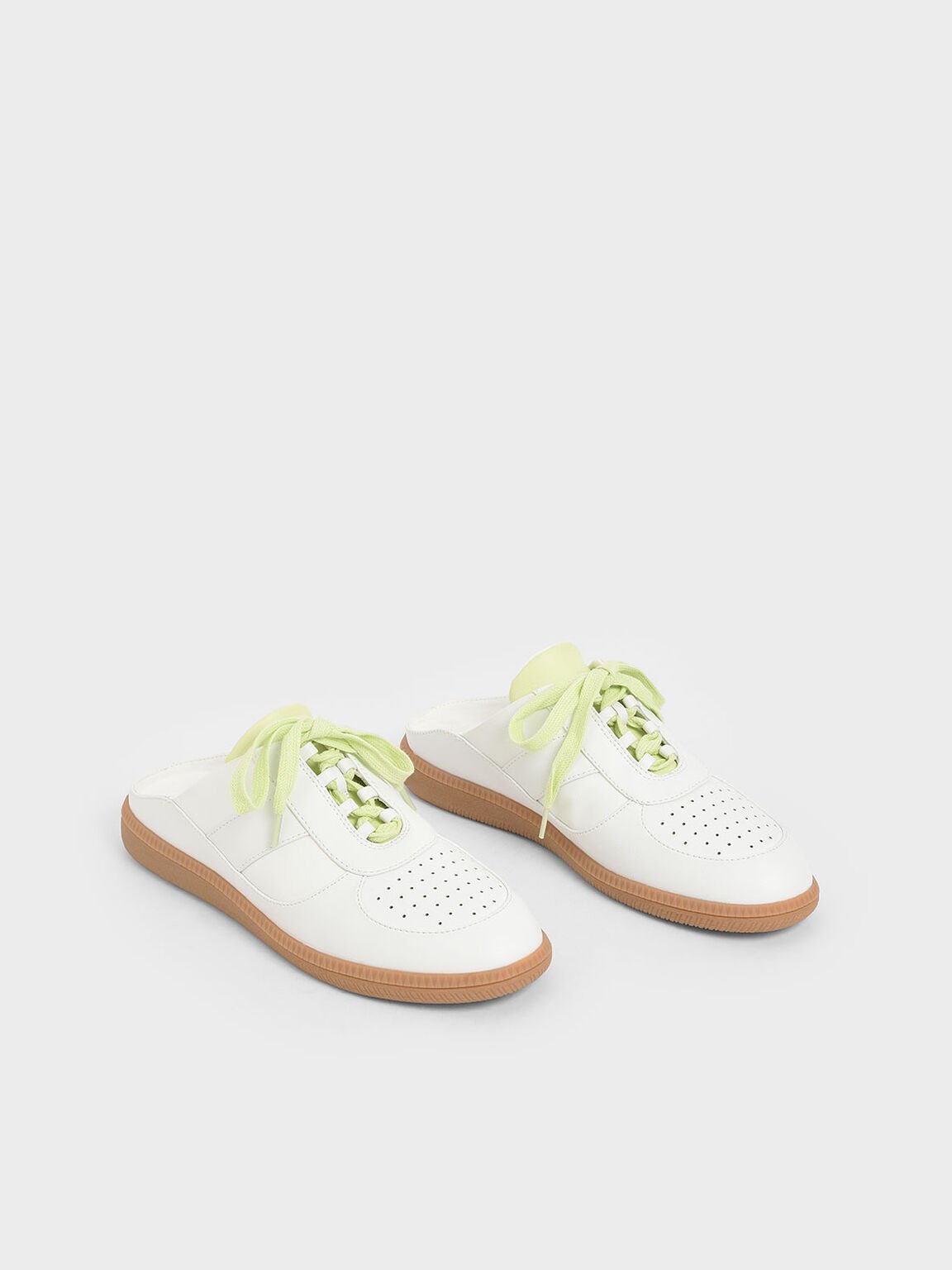 Lace Up Sneaker Mules, White, hi-res