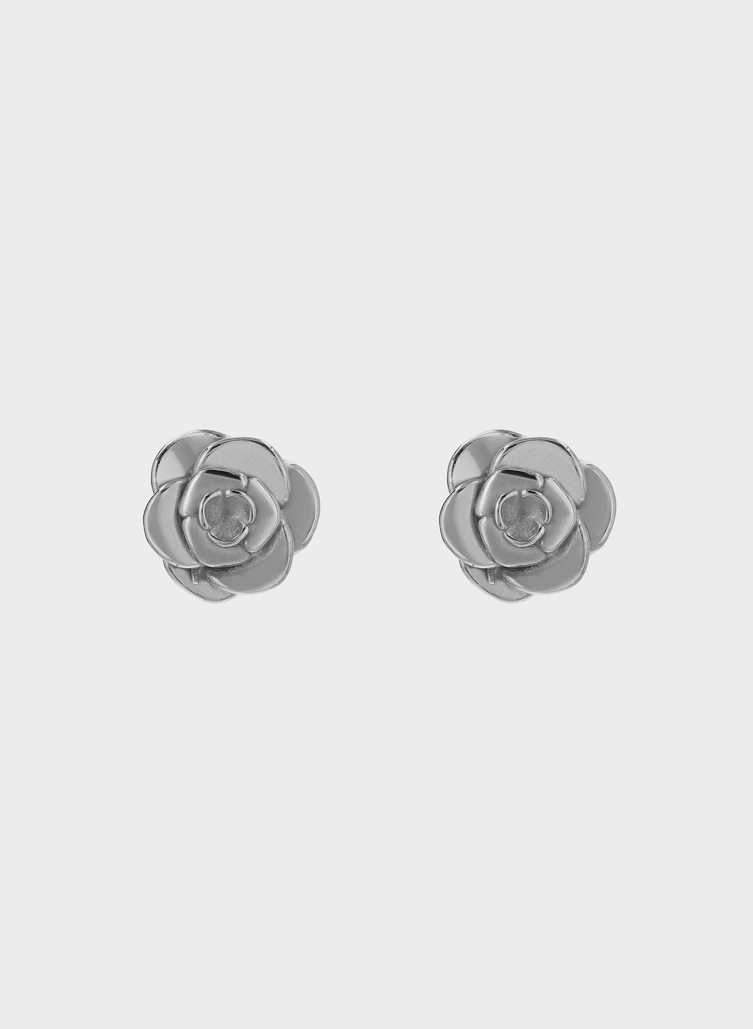 Rosalind Flower Stud Earrings, Brushed Silver, hi-res