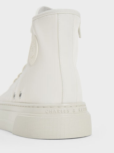 Kay Nylon Two-Tone High-Top Sneakers, White, hi-res