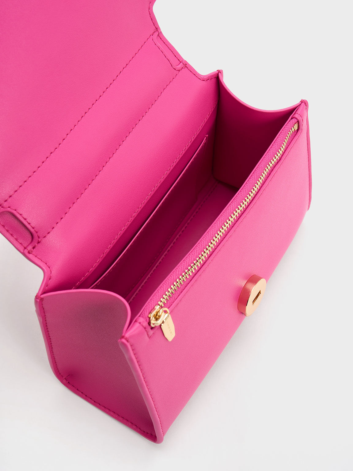 Clover Curved Handle Bag, Fuchsia, hi-res