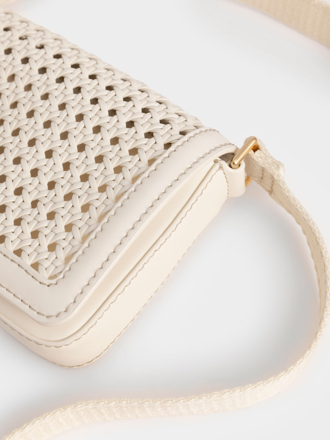 Cecily Woven Shoulder Bag, Cream, hi-res