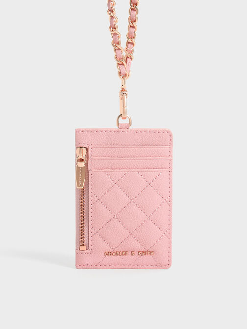 Braided Strap Card Holder, Pink, hi-res