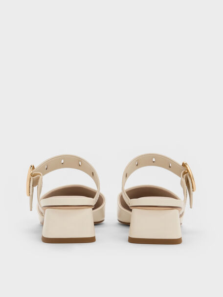 Sepphe Cut-Out Heeled Mules, Cream, hi-res