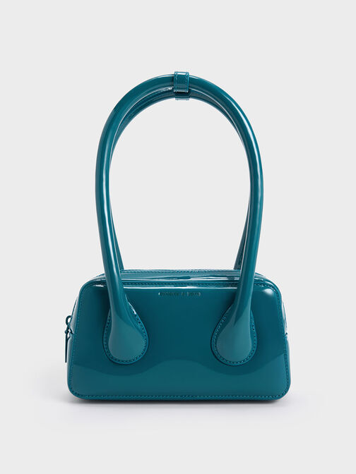 Turquoise Camelia Trapeze Crossbody Bag - CHARLES & KEITH US