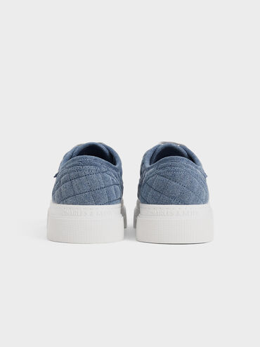 Joshi Denim Quilted Sneakers, Denim Blue, hi-res