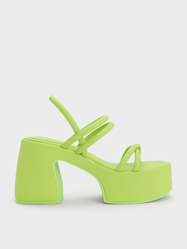 Nerissa Tubular Platform Sandals​, Lime, hi-res