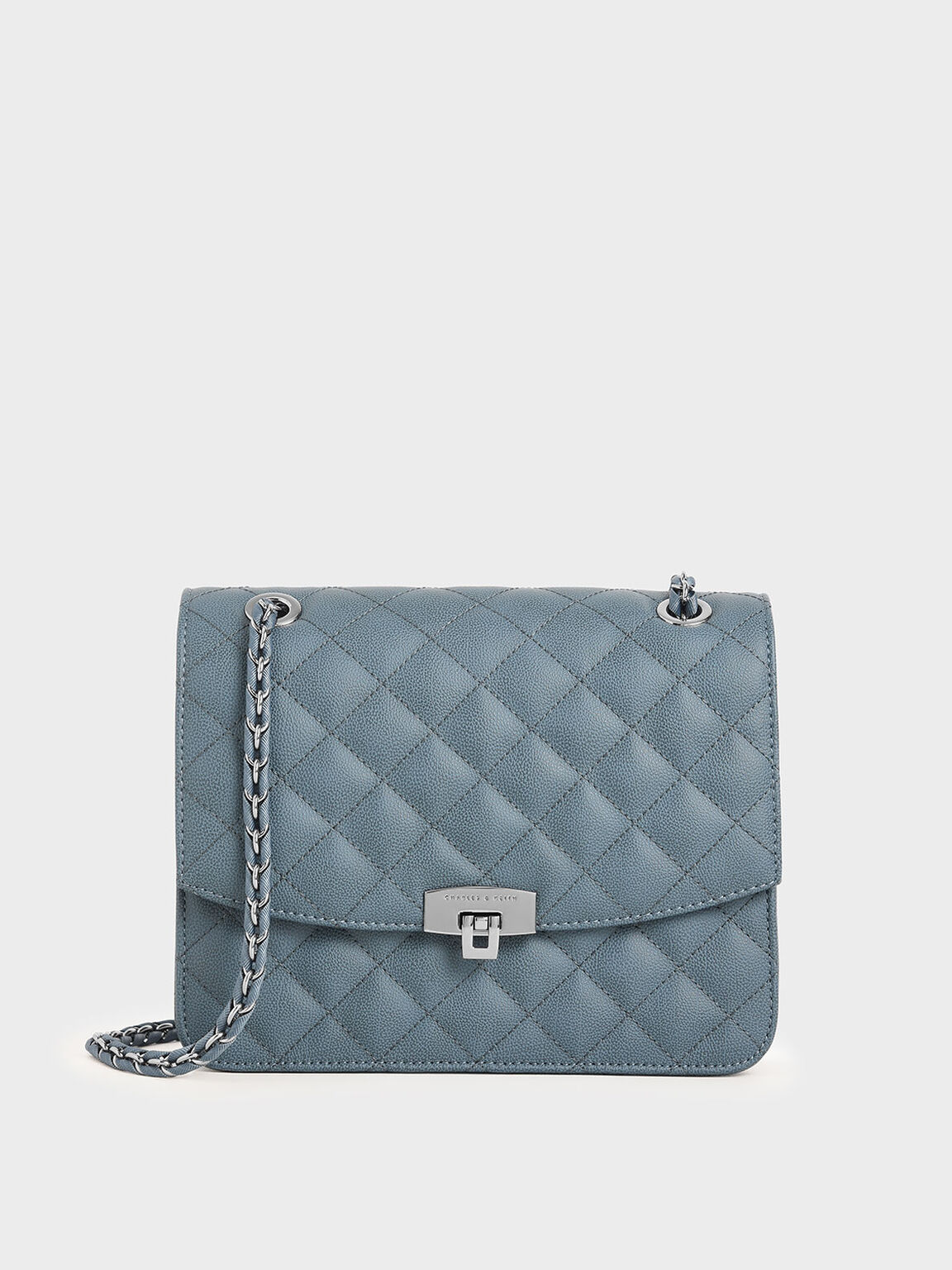 Blue Quilted Chain Strap Bag Charles Keith Ph