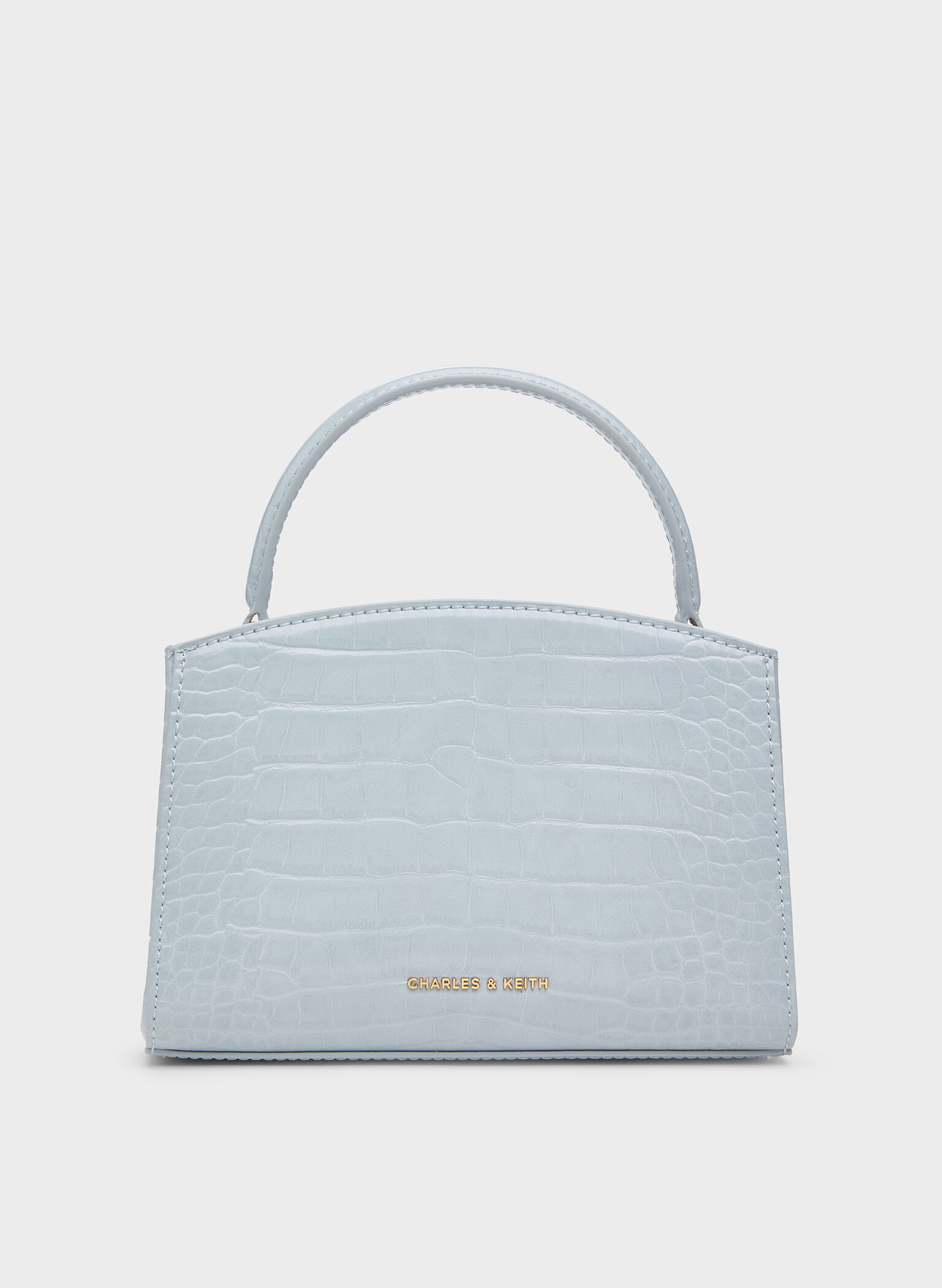 Bolso de asa superior Aubrielle efecto cocodrilo, Azul marino, hi-res