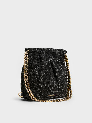 Duo 小型毛呢肩背包, 黑色毛呢, hi-res