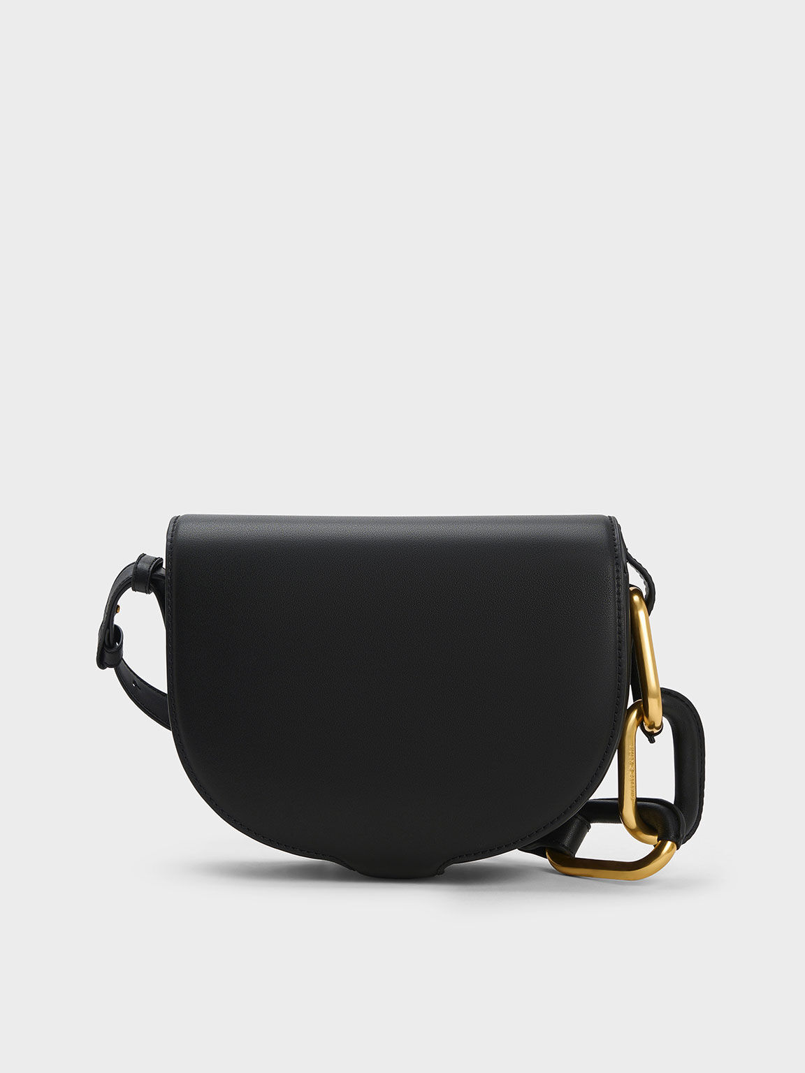 Kora Saddle Crossbody Bag, Black, hi-res