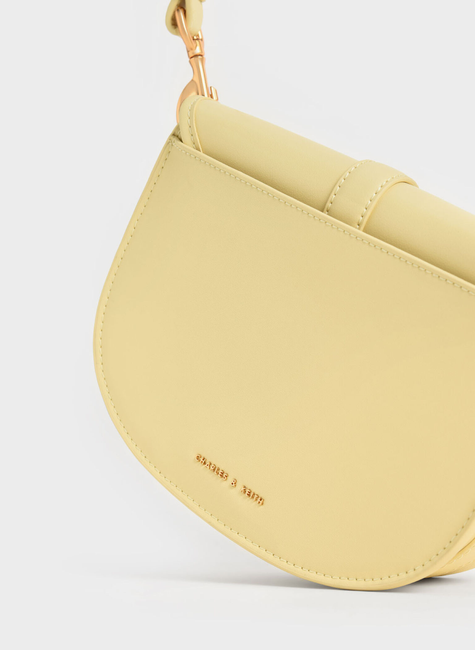 Flora Belted Saddle Bag, Yellow, hi-res