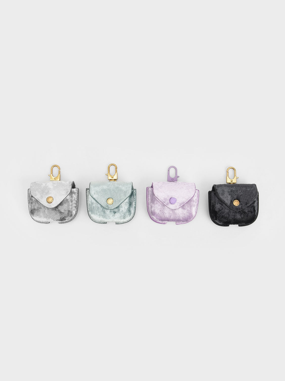 Holiday 2021 Collection: Chantria Velvet AirPods Pouch, Black, hi-res