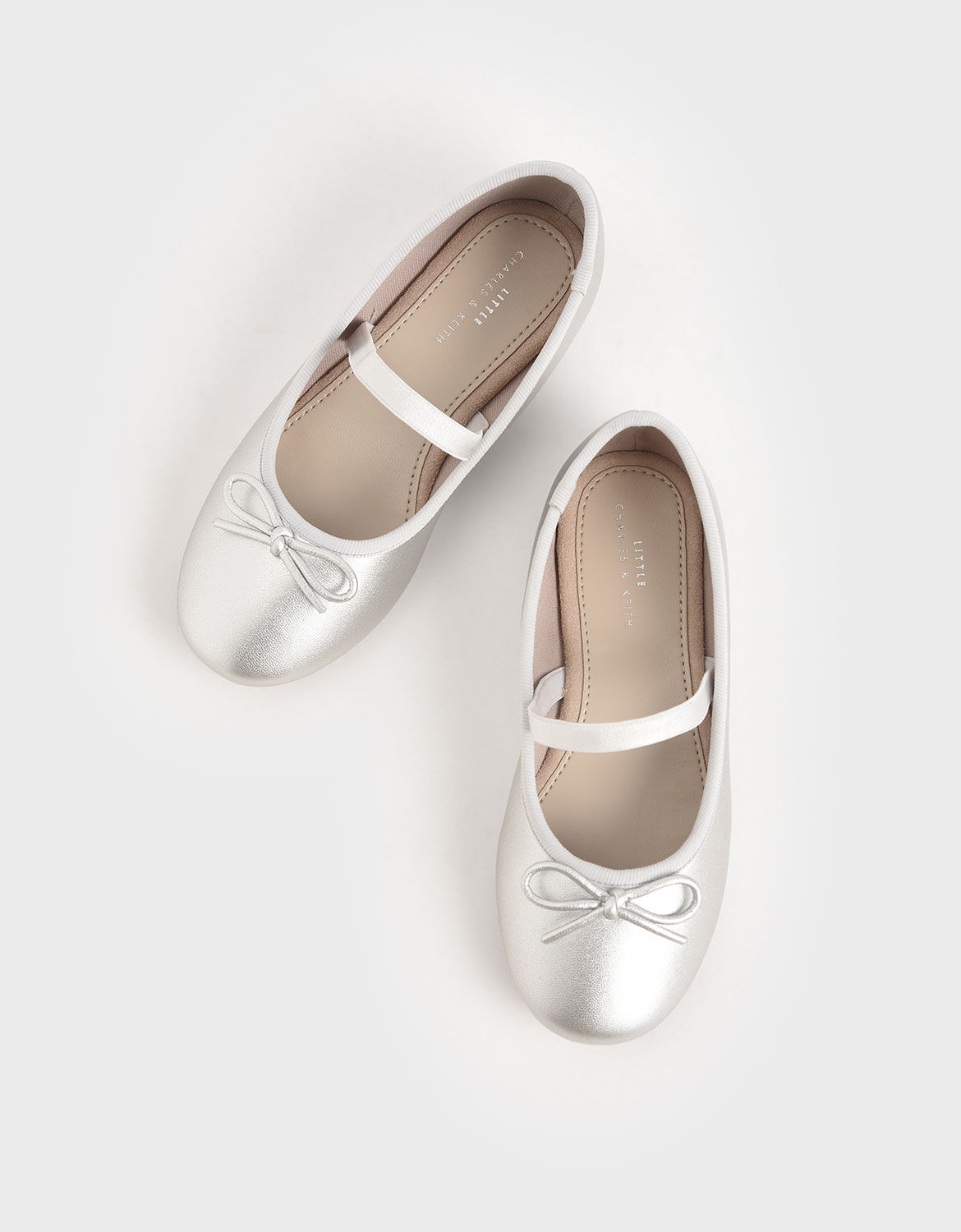Girls silver cheap ballet flats