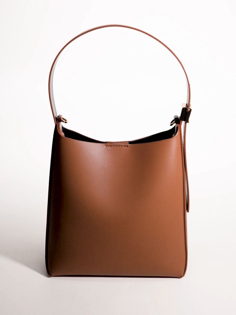 Edna Bucket Bag, Chocolate, hi-res