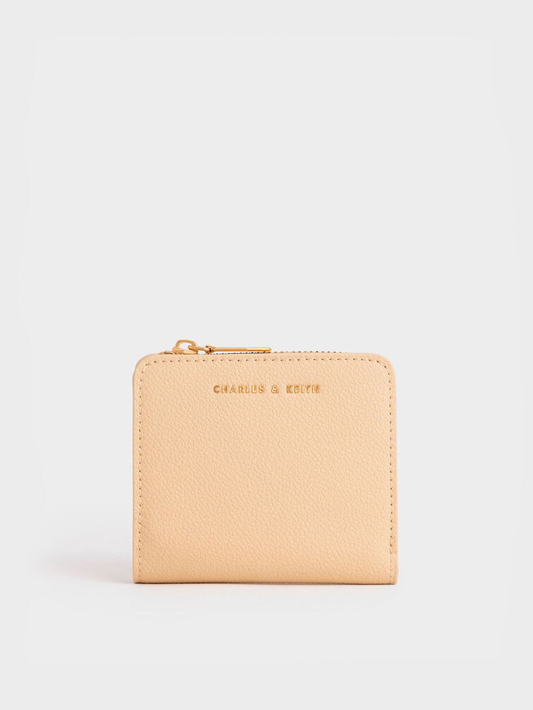 Beige Snap Button Card Holder - CHARLES & KEITH SG