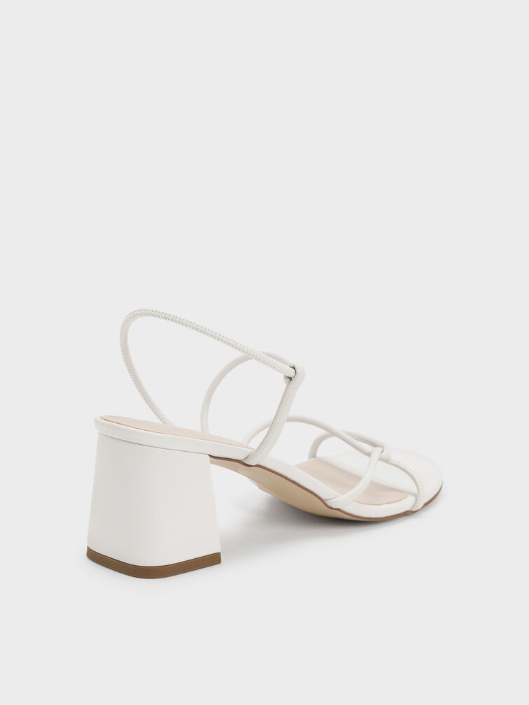 Meadow Strappy Block Heel Sandals, White, hi-res