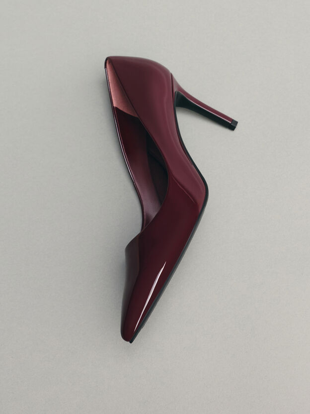 Emmy Patent Pointed Stiletto Pumps, Burgundy, hi-res