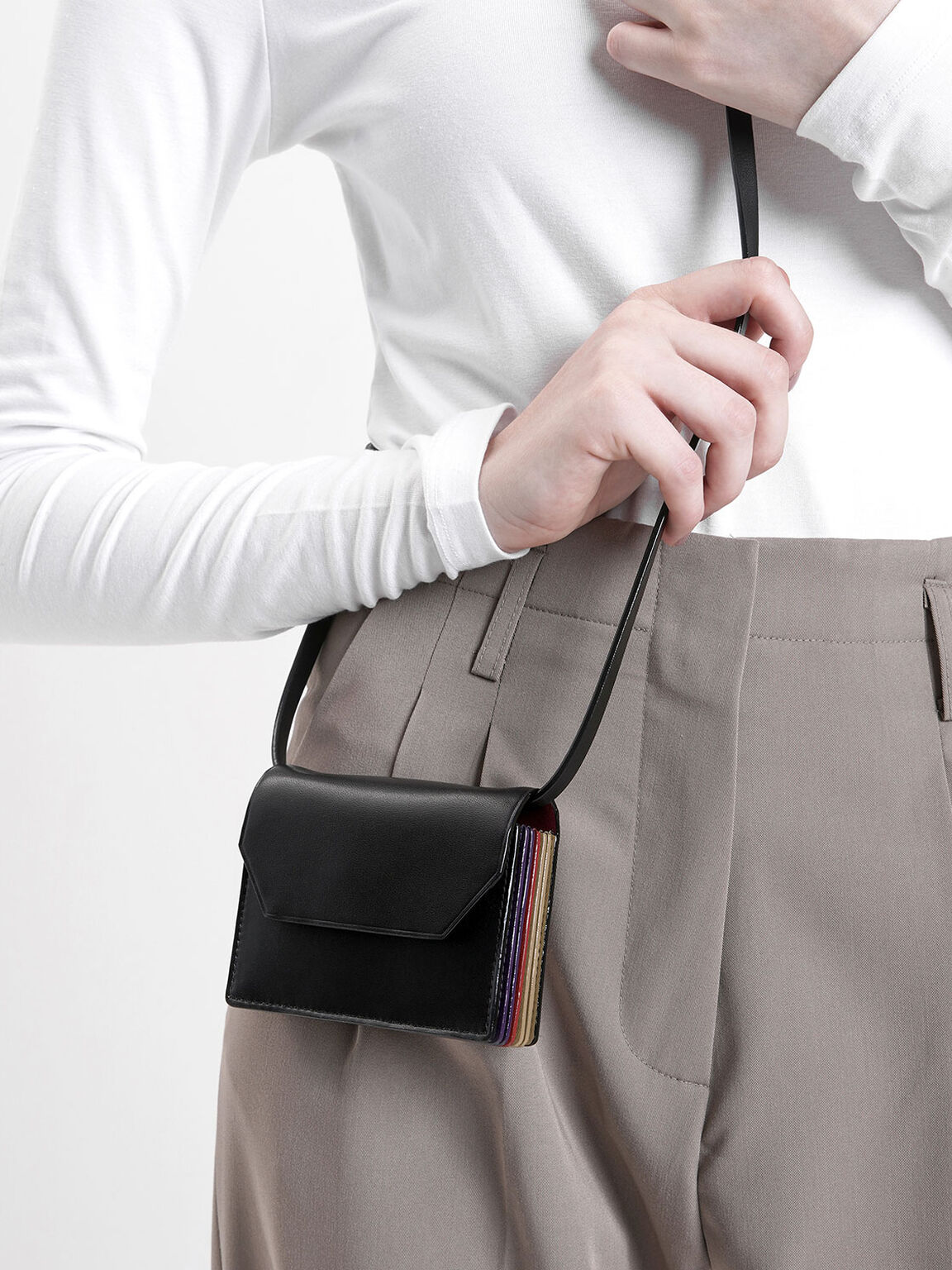 Front Flap Card Holder, Black, hi-res