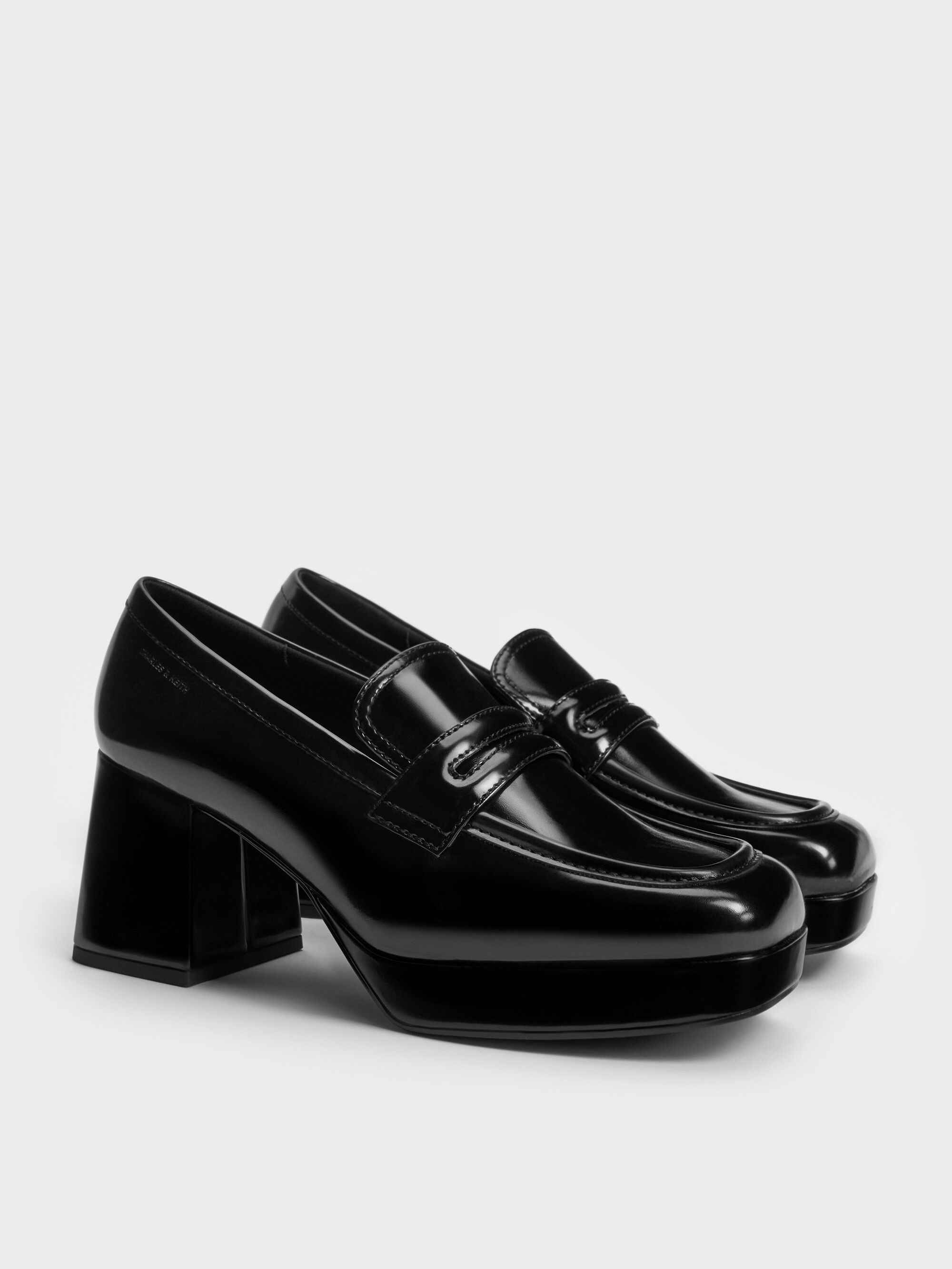 Black Box Platform Block-Heel Loafer Pumps - Black Box - CHARLES