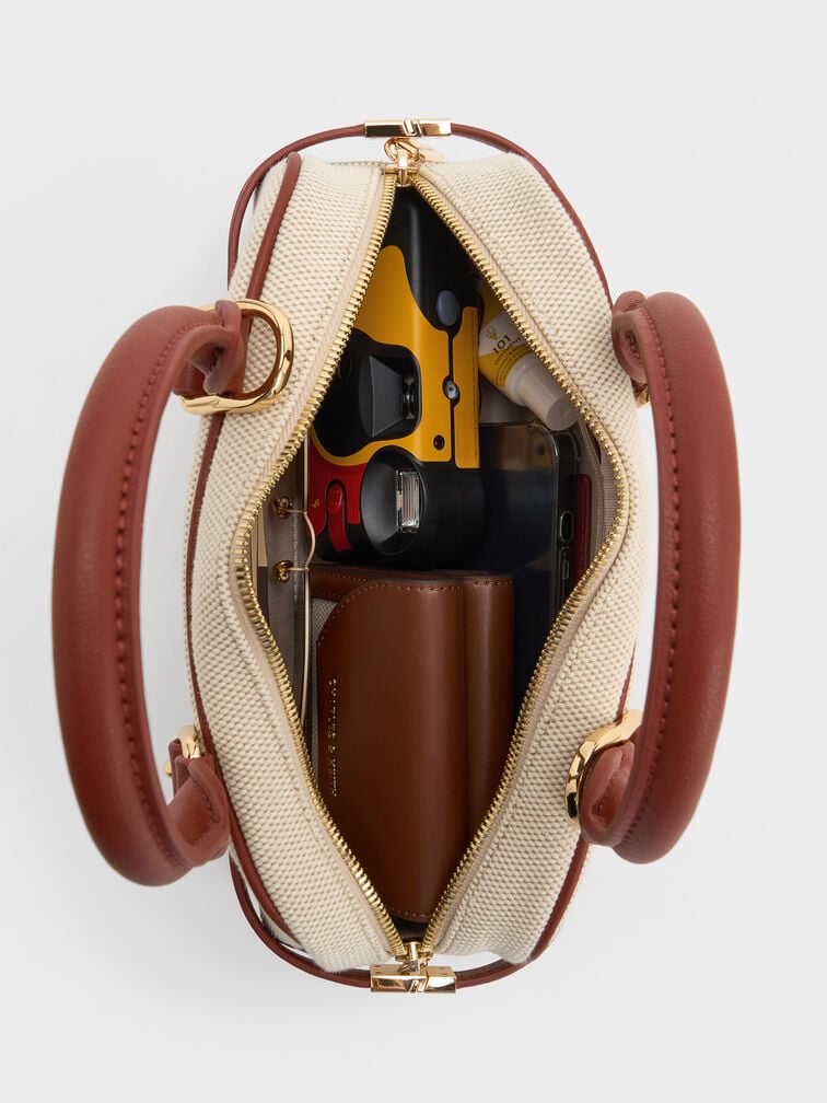 Bolso tipo bowling de lona Scottie, Rojo ladrillo, hi-res