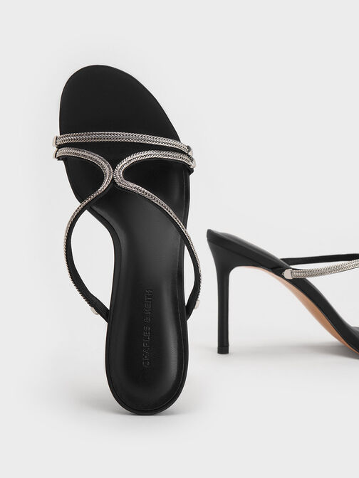 水晶造型帶細跟鞋, 黑色特別款, hi-res