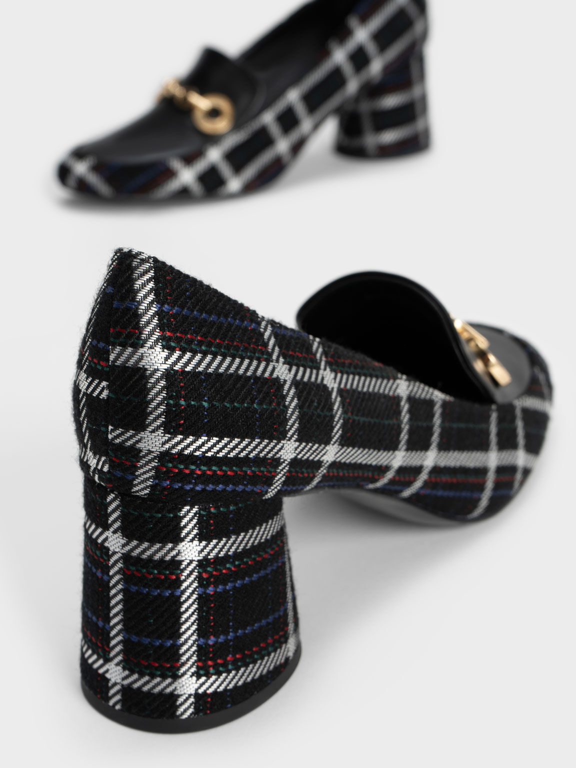 Circle Chain-Link Woven Loafer Pumps, Multi, hi-res