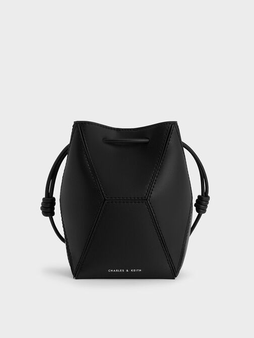 Nasrin Panelled Bucket Bag, Noir, hi-res