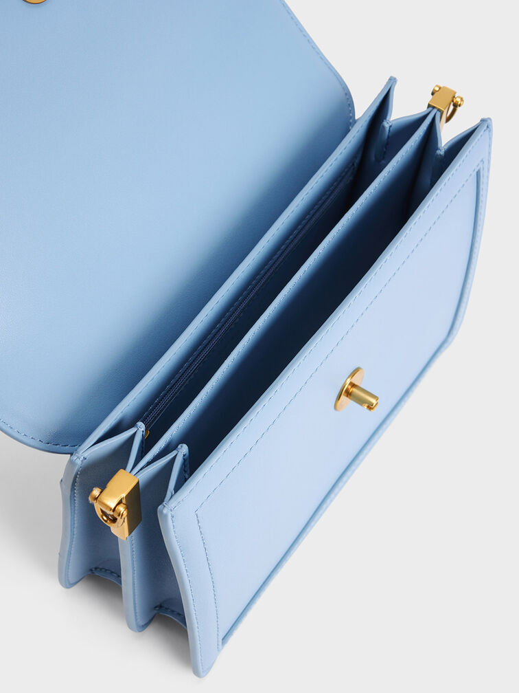 Joelle 金屬環信封包, 淺藍色, hi-res