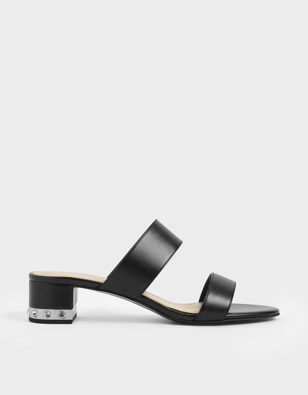 metallic slide sandals