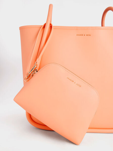 Bolso tote tubular holgado, Naranja, hi-res