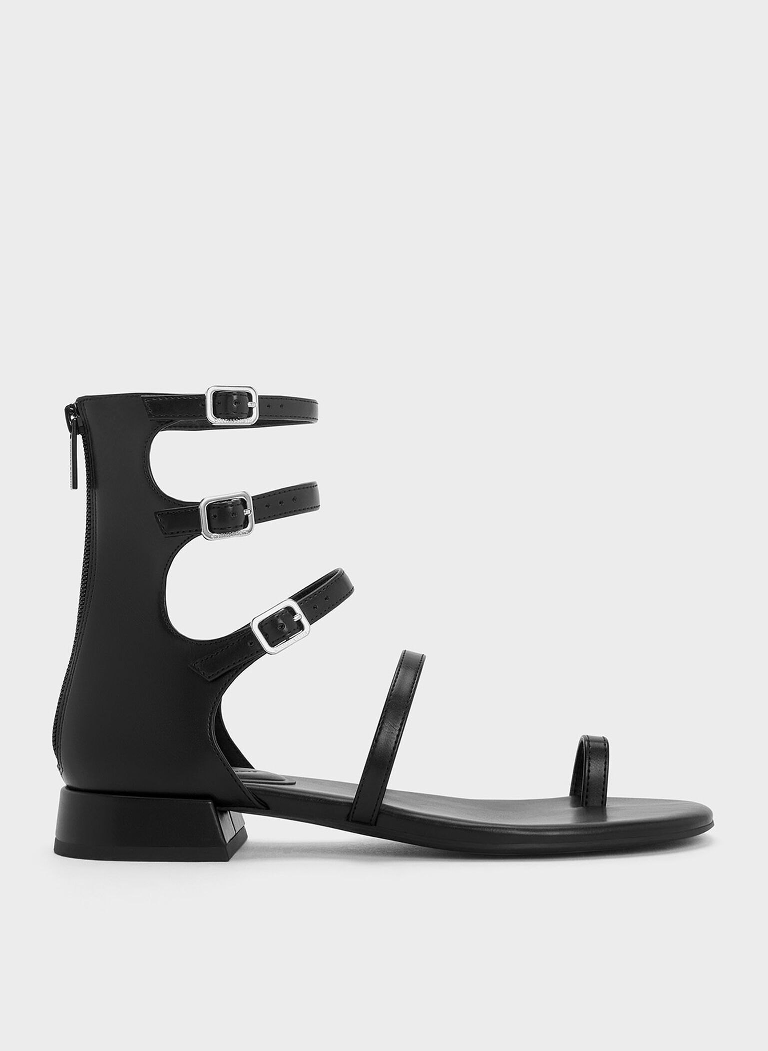 Lyric Gladiator Toe-Ring Sandals, Black, hi-res