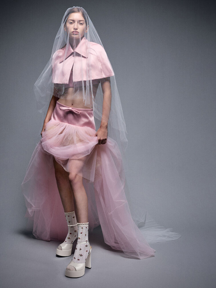 Michelle Platform Sandals, White, hi-res